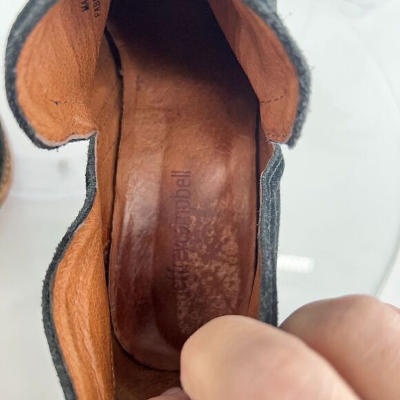 Jeffrey Campbell Cromwell Ankle Boots Women's 9 Black Suede Pointed Toe Western - Picture 15 of 16